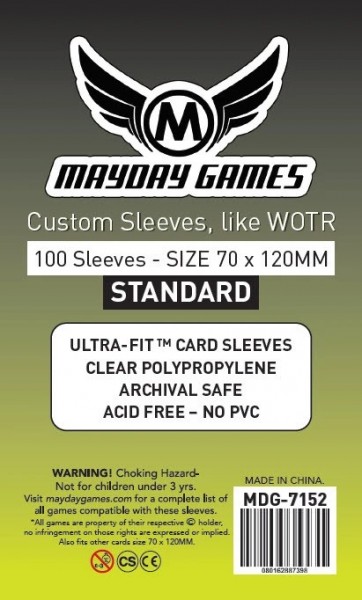 Mayday Standard 70 x 120 mm Size (100x)